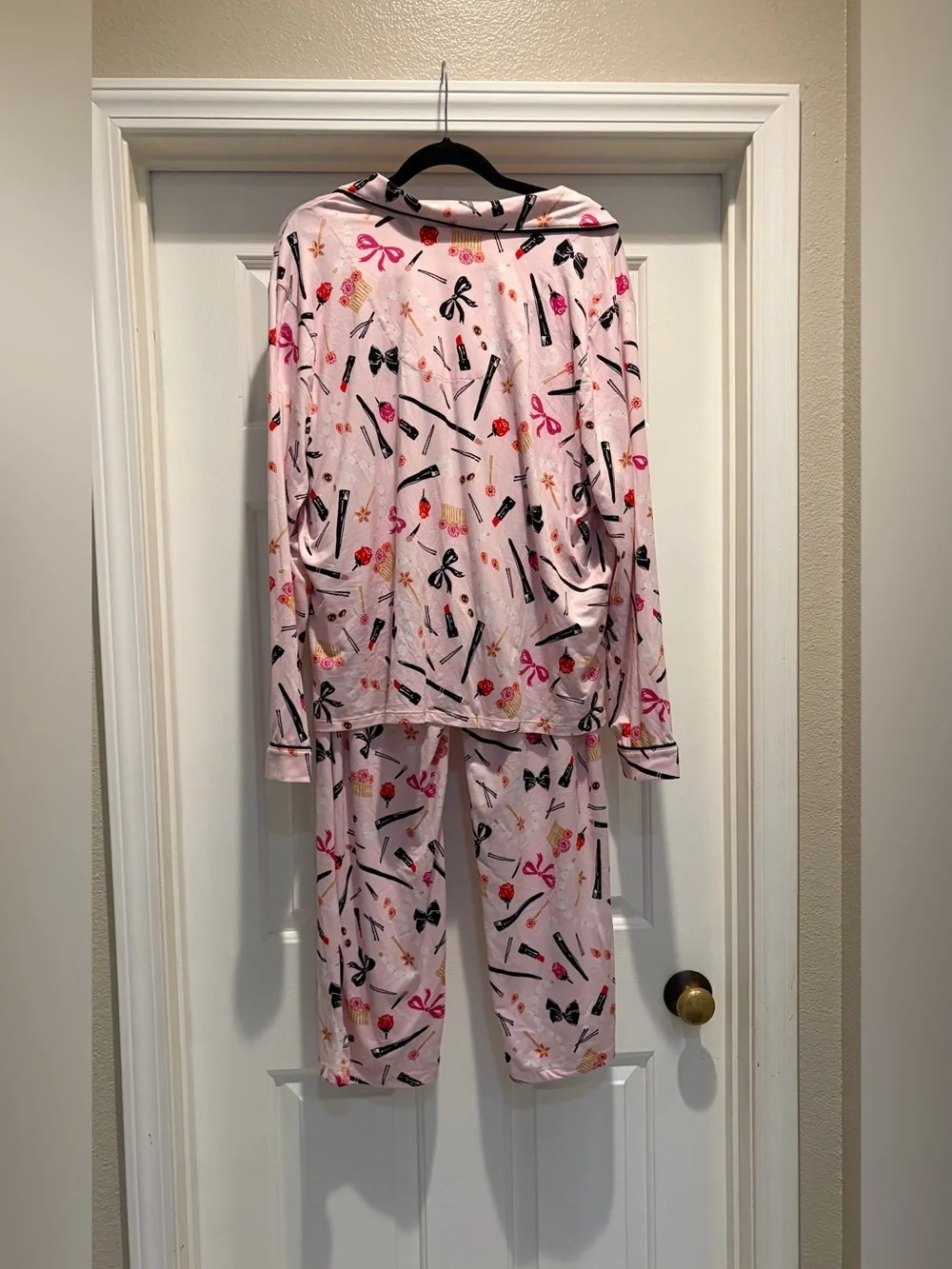 kate spade Pink Floral and Bow Print Pajama Set
